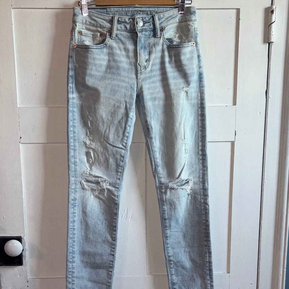 American Eagle Outfitters Light Blue Skinny Jeans - Picture 2 of 11